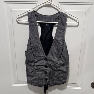 Maurices Gray Button-Down Vest Top
